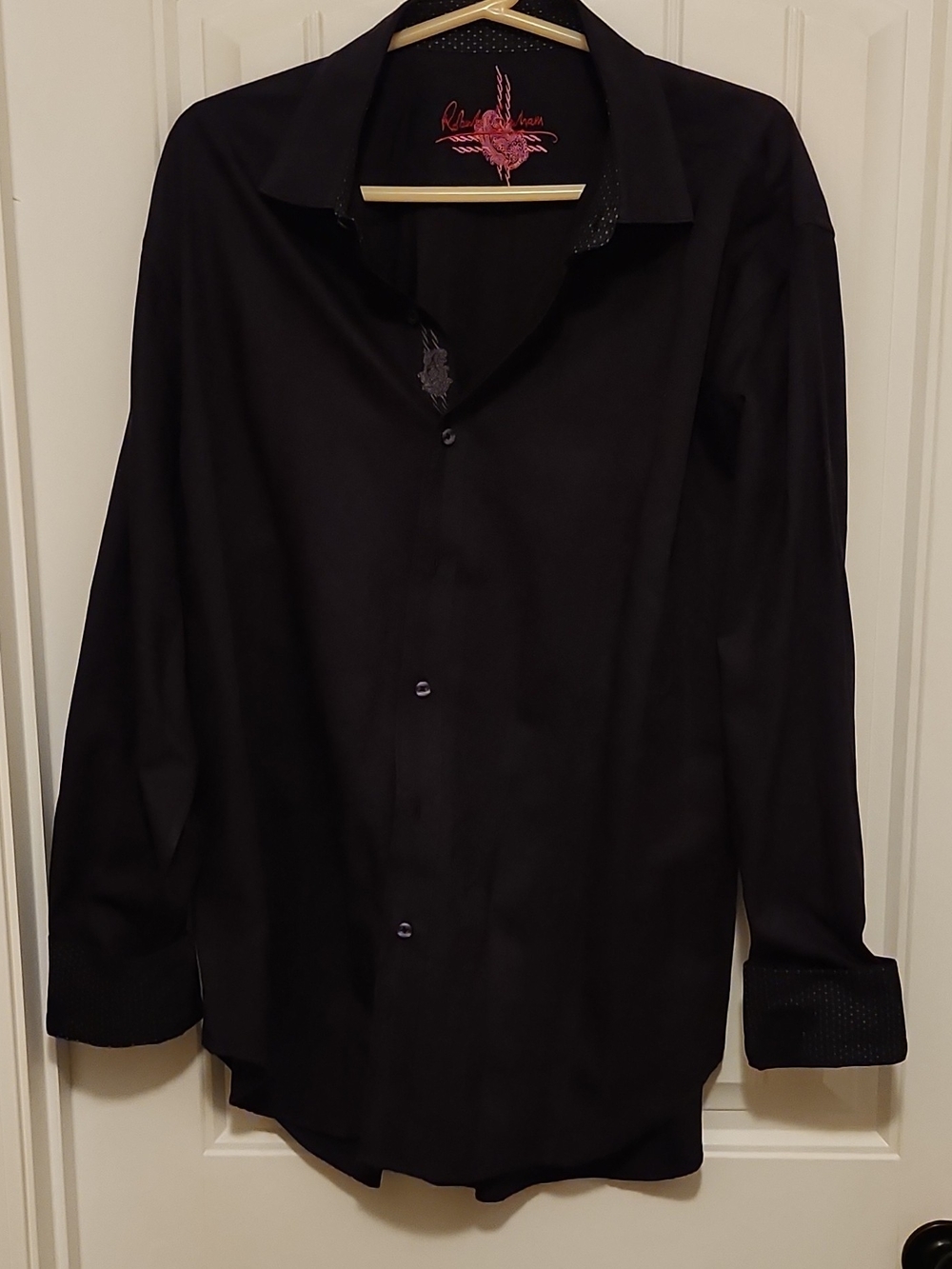 Robert Graham Black Men's XL Dress Shirt Embroidered 0181